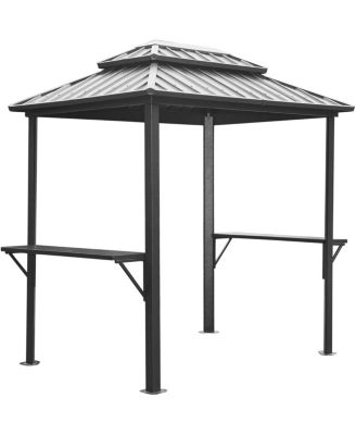Aluminum BBQ Gazebo with Shelves Serving Tables