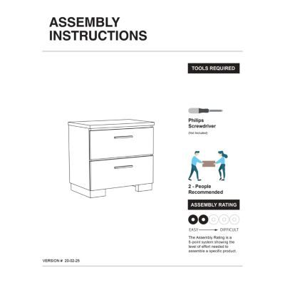 Nightstand with USB Charger & Chrome Accents