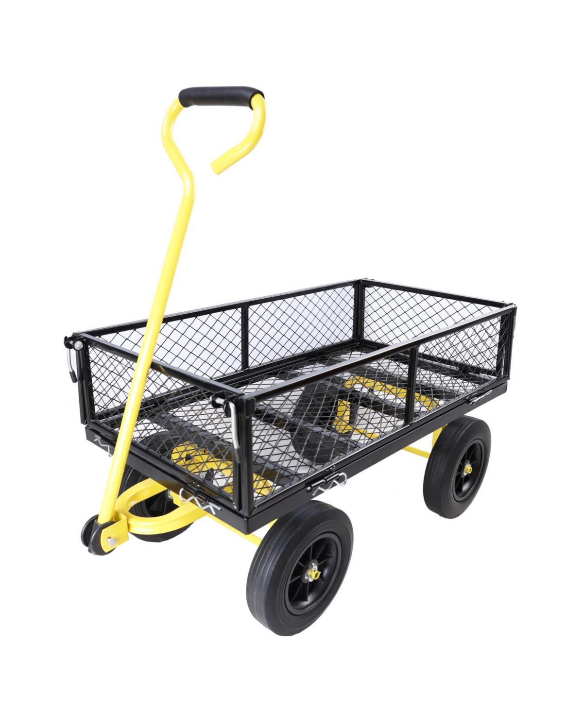 Solid Wheels Tools Cart Wagon Cart Garden Cart Trucks Make It Easier To Transport Firewood - Black