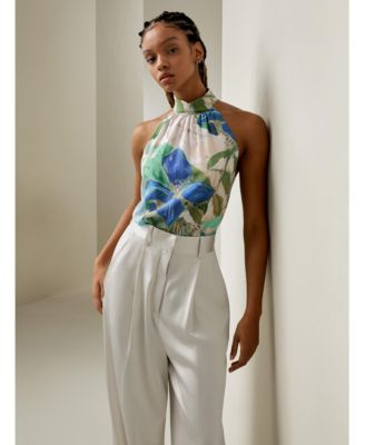 Women's Praslin Mock Neck Silk Top