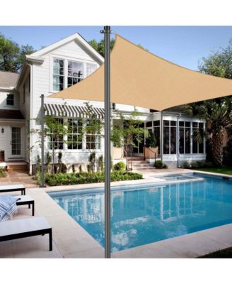 Rectangle Sun Shade Sail Canopy Awning 8Ft Detachable Pole Kit Outdoor