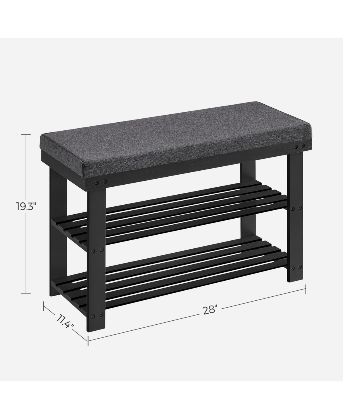 Slickblue Wicker Shoe Bench, 2-tier Shoe Rack, Stable Shoe Organizer For Entryway