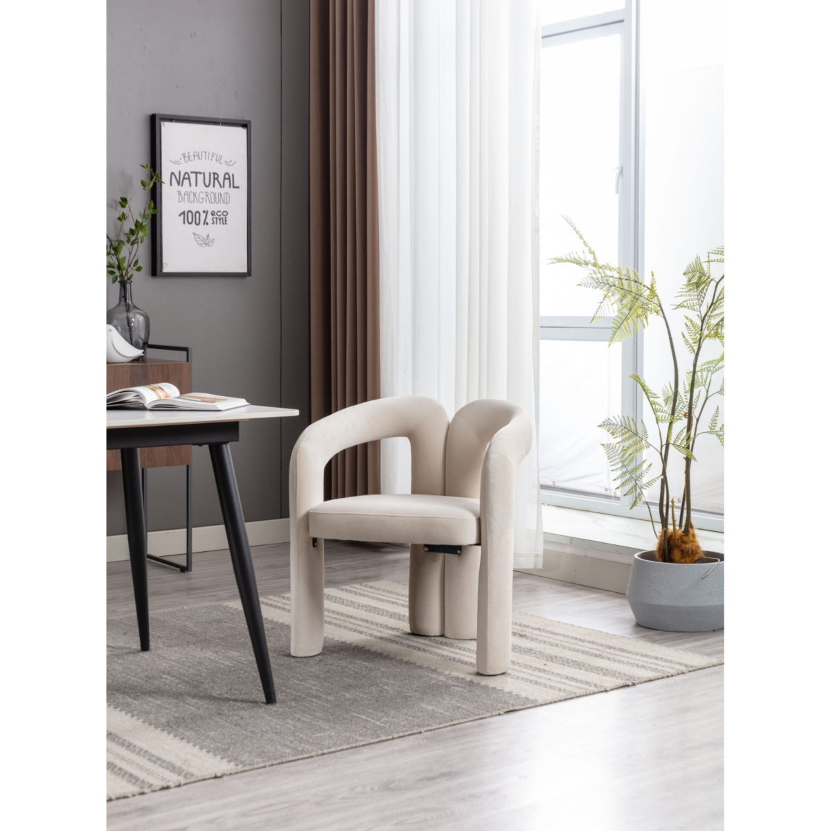 Streamdale Furniture Modern Fabric Upholstered Dining Chairs (Set of 2)