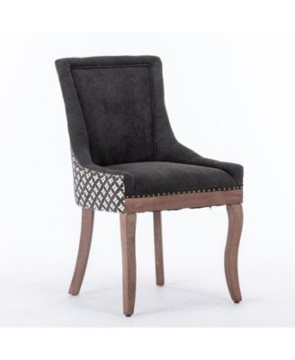 Mid-Century Modern Dining Chair with Intricate Slot Seam Backrest and Solid Wood Frame