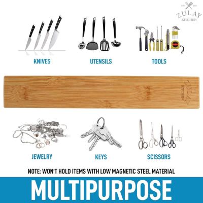 Seamless Acacia Wood Magnetic Knife Holder - Wooden Magnetic Knife Strip for Organizing your Kitchen