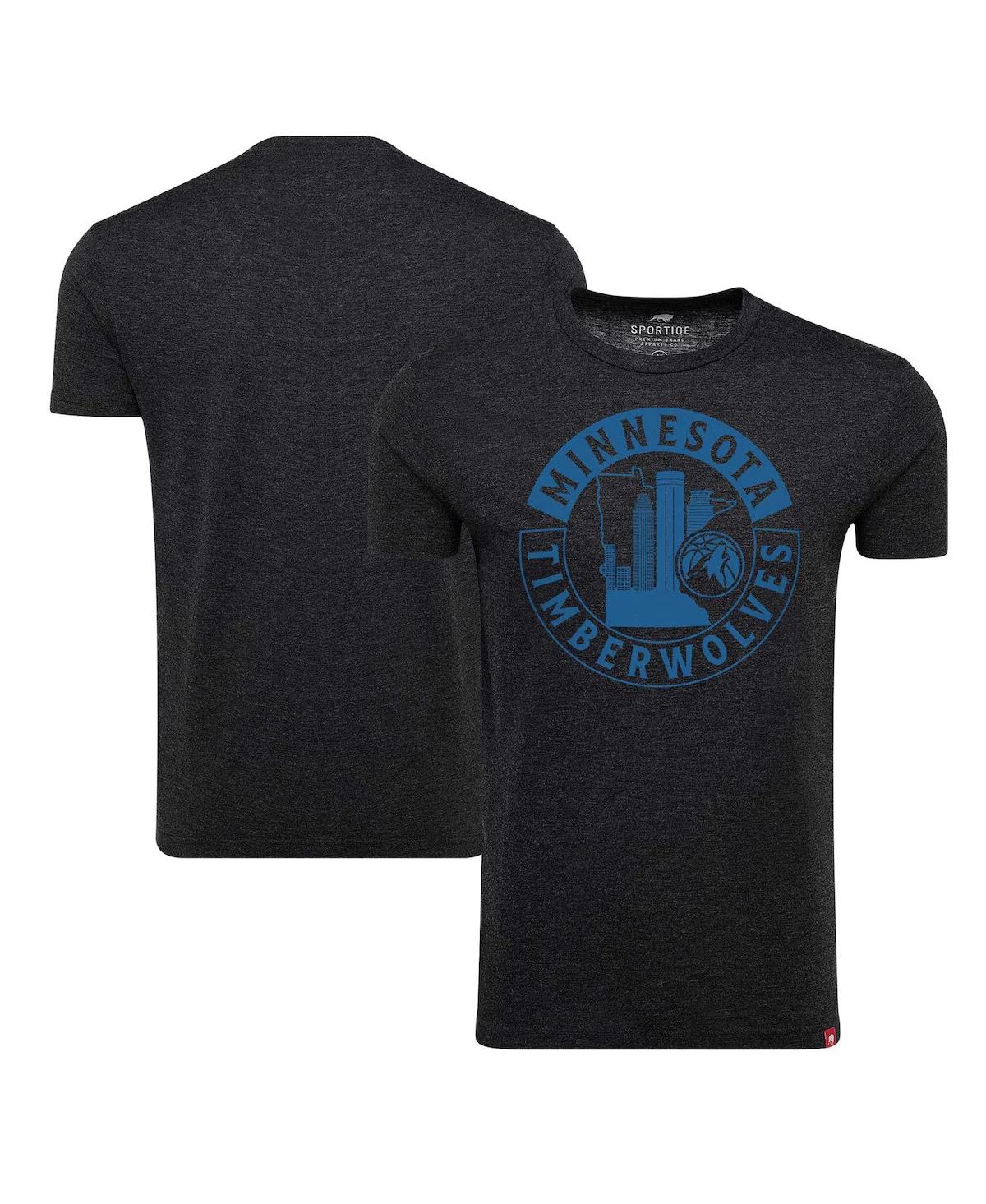 Men's and Women's Heather Black Minnesota Timberwolves Comfy Super Soft Tri-Blend T-Shirt - Black