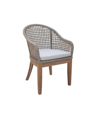 Set of Two Outdoor Teak Patio Dining Chair with Cushions