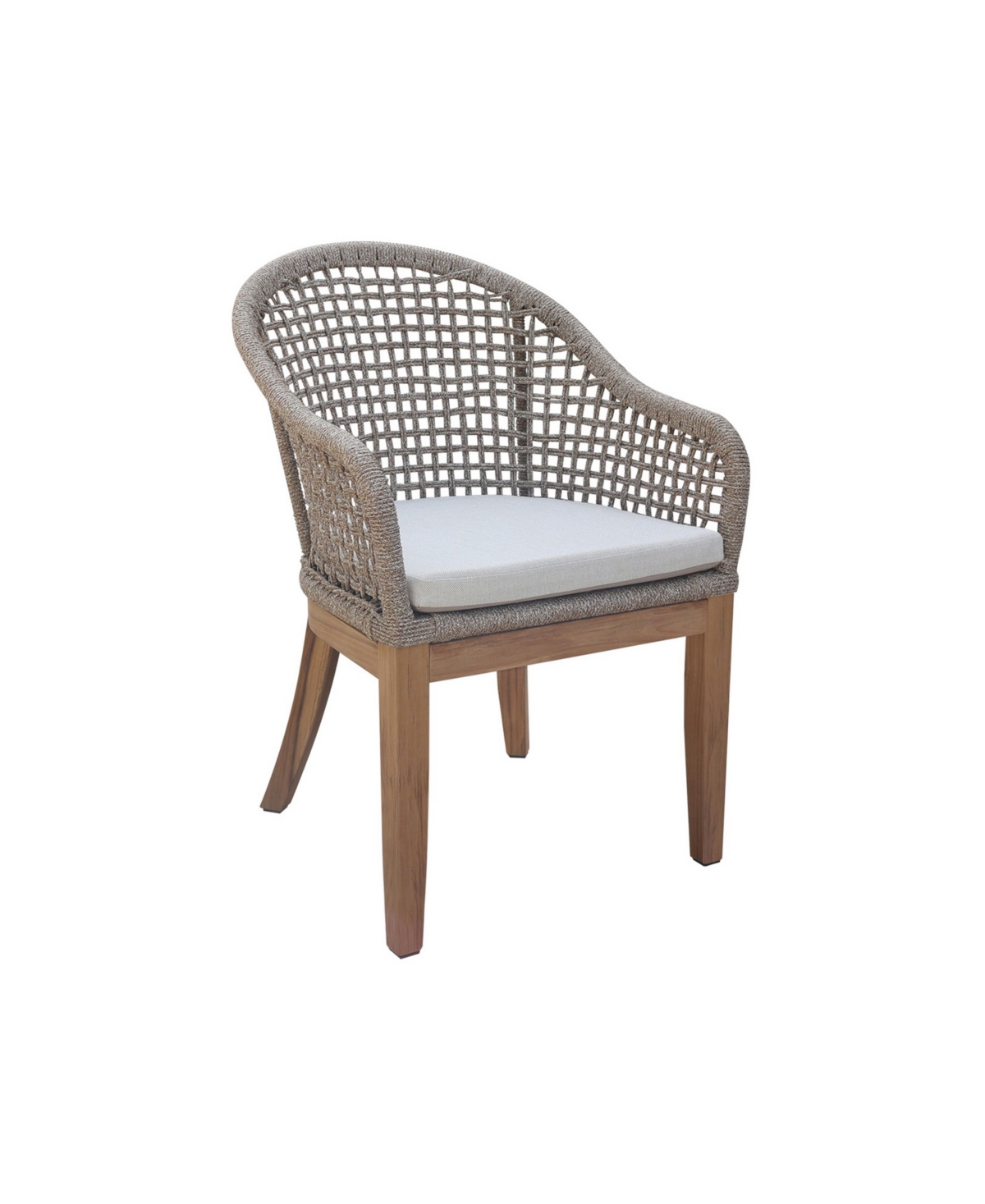International Concepts Set Of Two Outdoor Teak Patio Dining Chair With Cushions In Natural