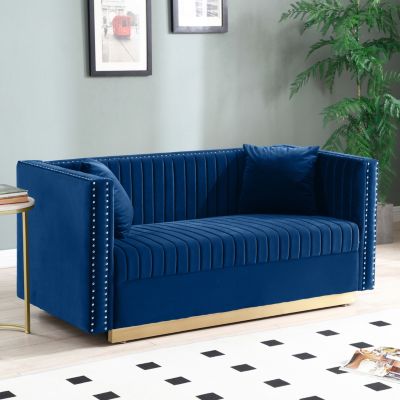 Velvet Vertical Tufted Sofa Loveseat