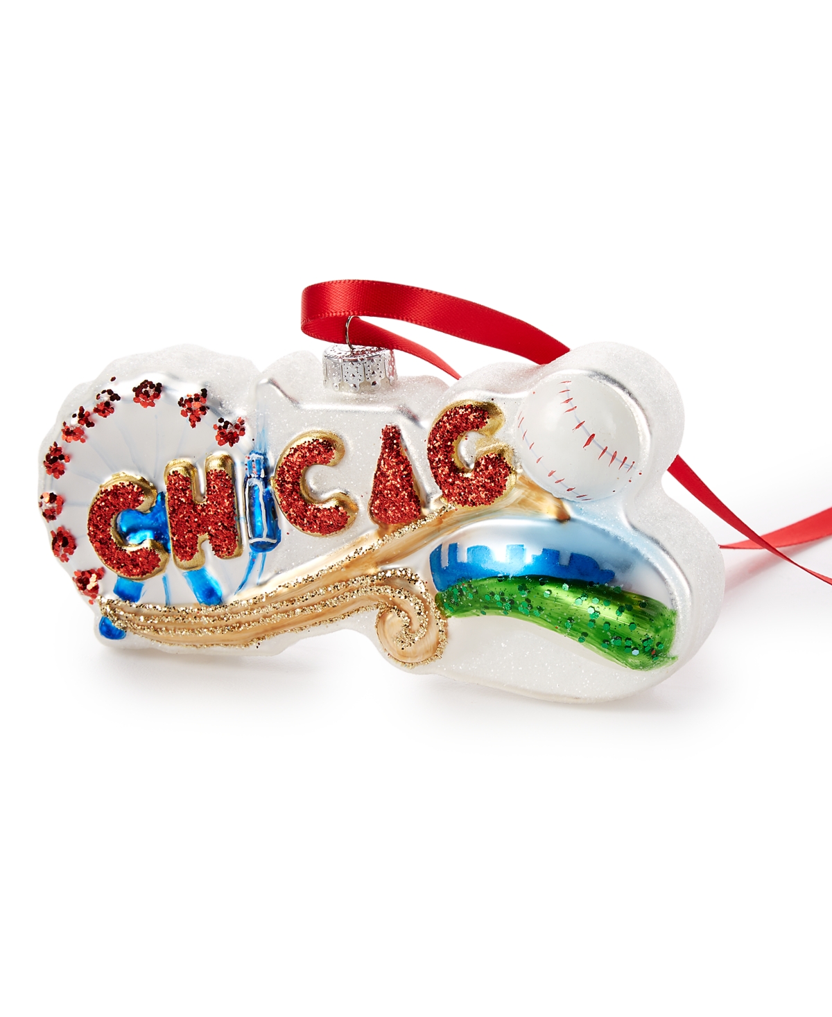 Holiday Lane Chicago Icons Glittered Glass Ornament, Exclusively at Macy's - No