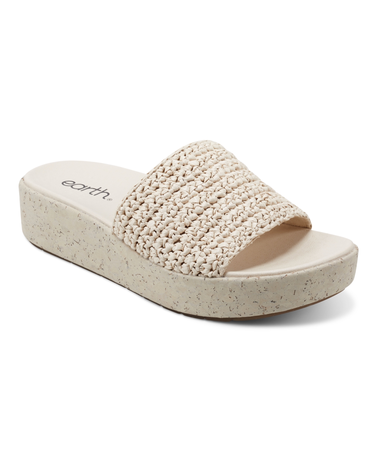 EARTH WOMEN'S SACHAN WOVEN BAND SLIP-ON PLATFORM SANDALS 