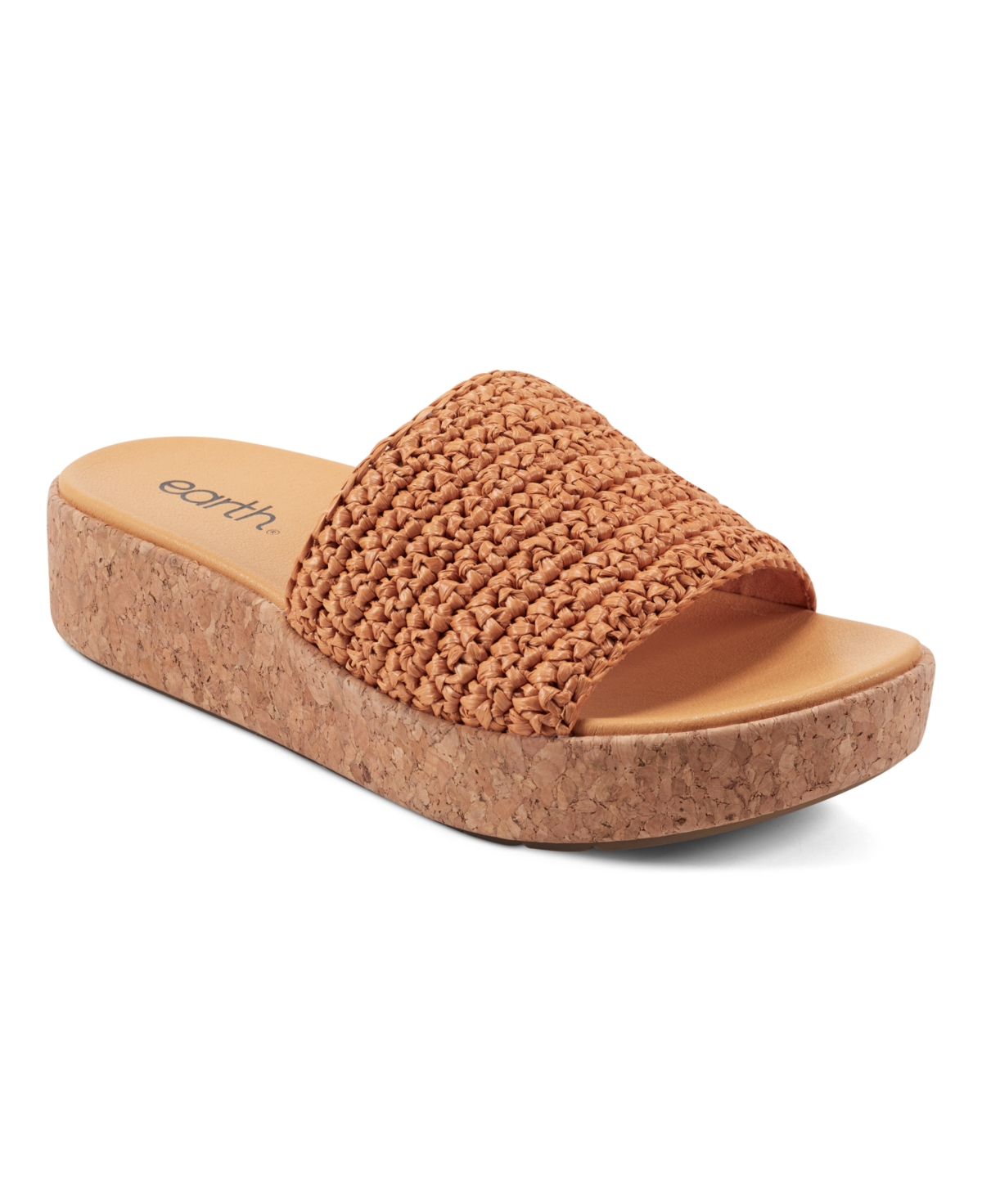 EARTH WOMEN'S SACHAN WOVEN BAND SLIP-ON PLATFORM SANDALS 