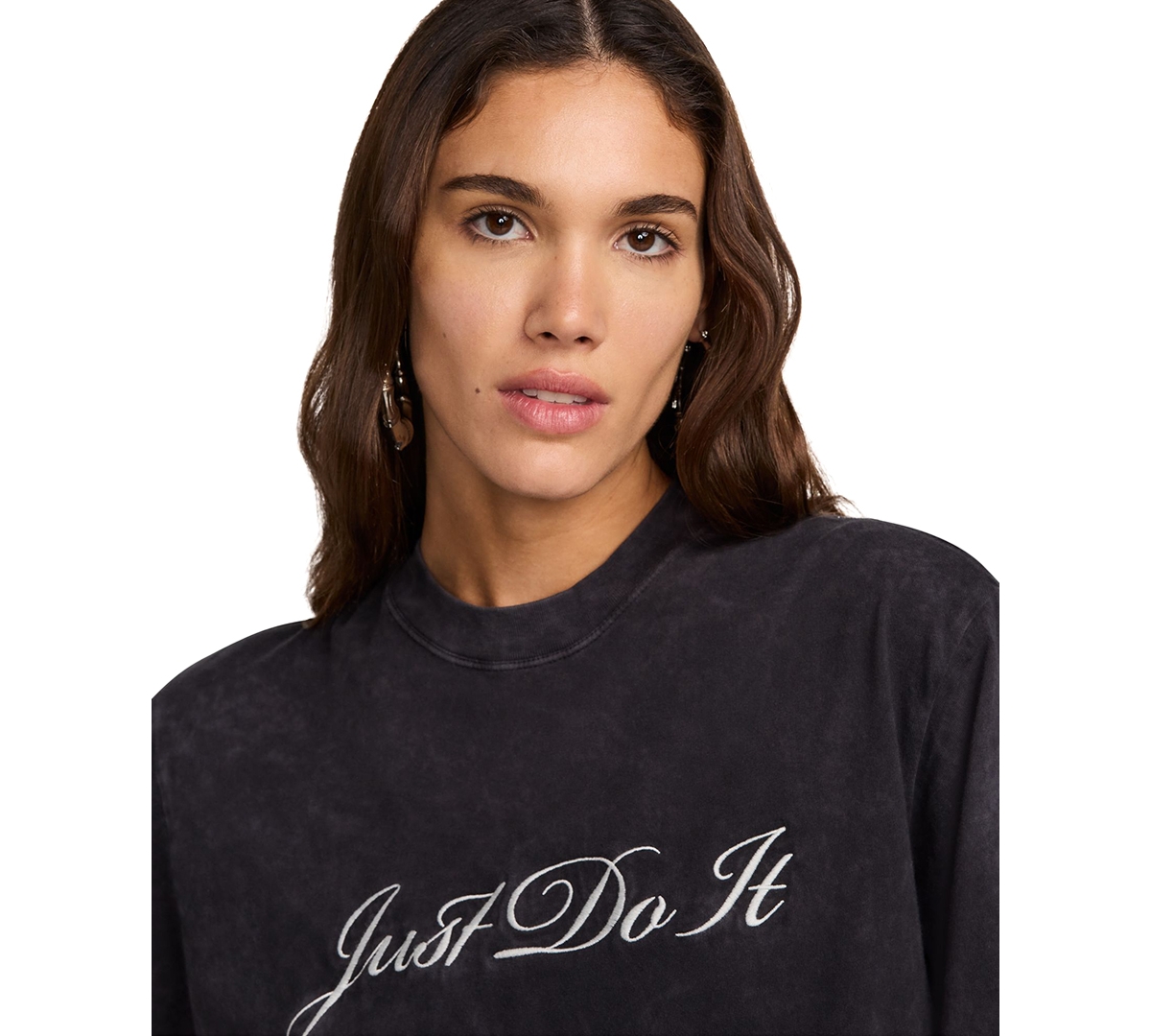 Nike Women's Sportswear Cotton Crewneck Short-Sleeve T-Shirt -photon Dust