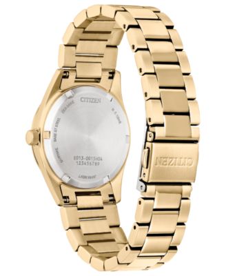 Eco-Drive Women's Sport Luxury Diamond Accent Gold-Tone Stainless Steel Bracelet Watch 33mm