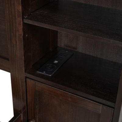 Streamdale Wooden Queen Bed with Cabinetry and Outlets