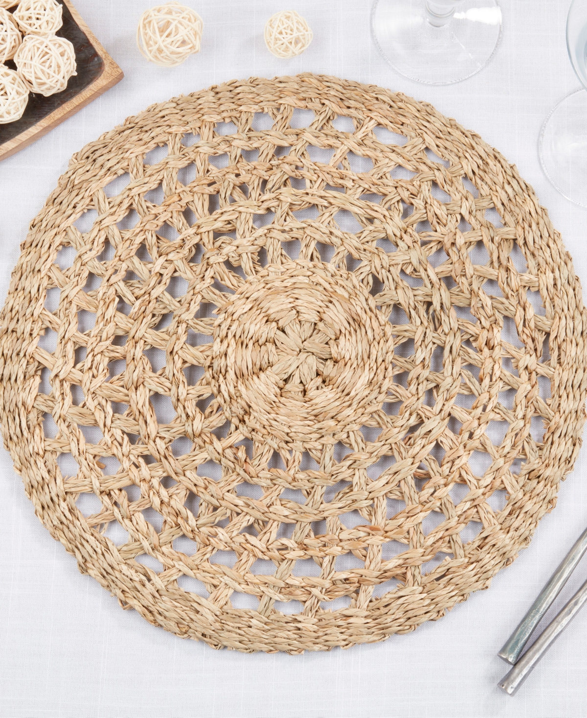 Saro Lifestyle Rustic Charm Seagrass Placemat Set Of 4,15"x15" In Coffee