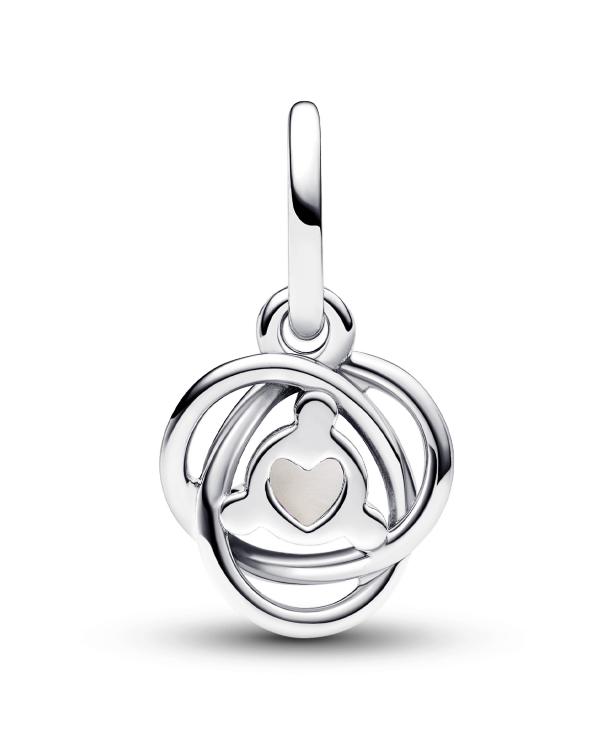 Pandora Sterling Silver Birthday Circle Stone Dangle Charm In Silver