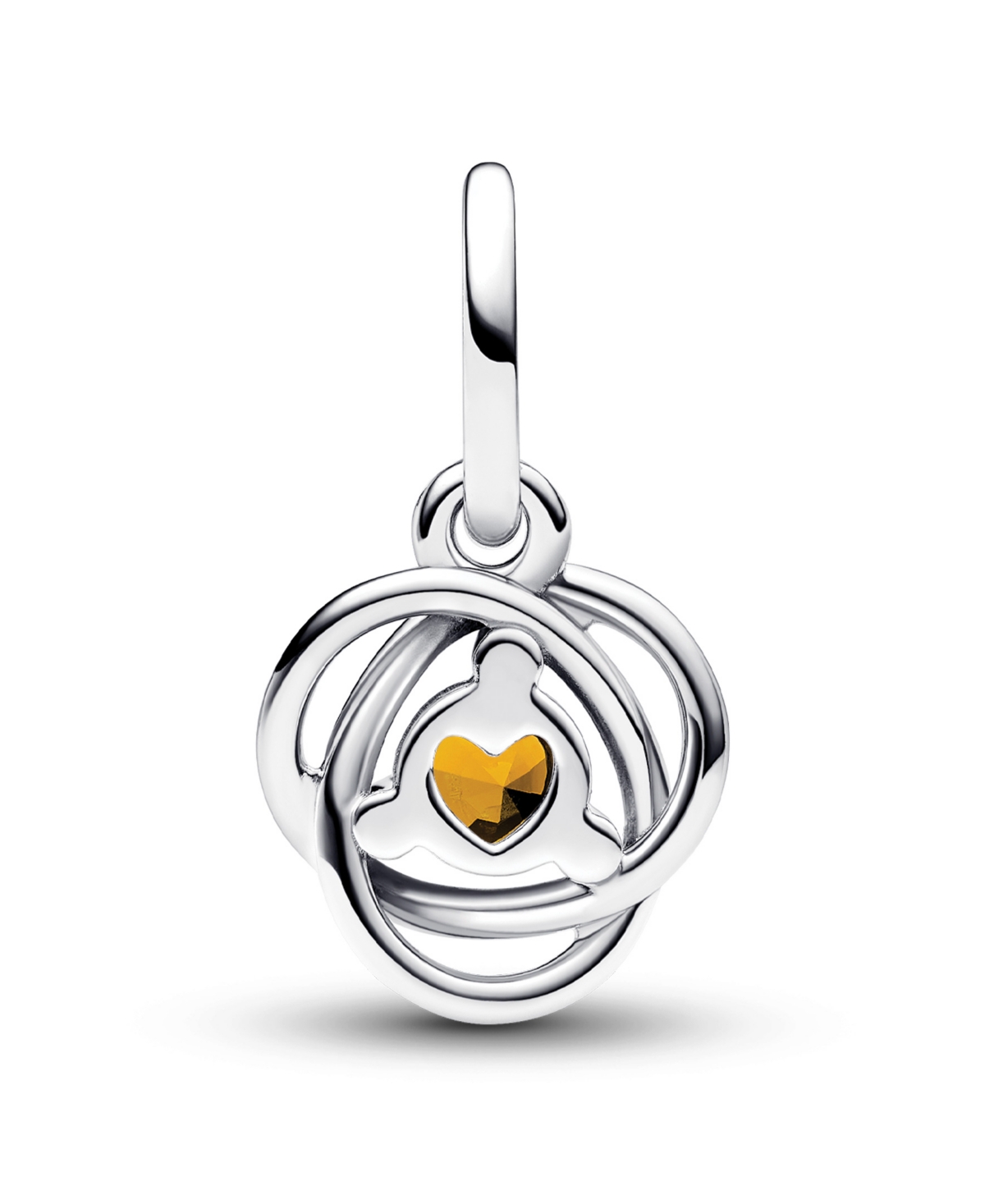 Pandora Sterling Silver Birthday Circle Stone Dangle Charm In Silver