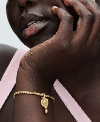 14K Gold-Plated Sparkling Clear Hot Air Balloon Dangle Charm