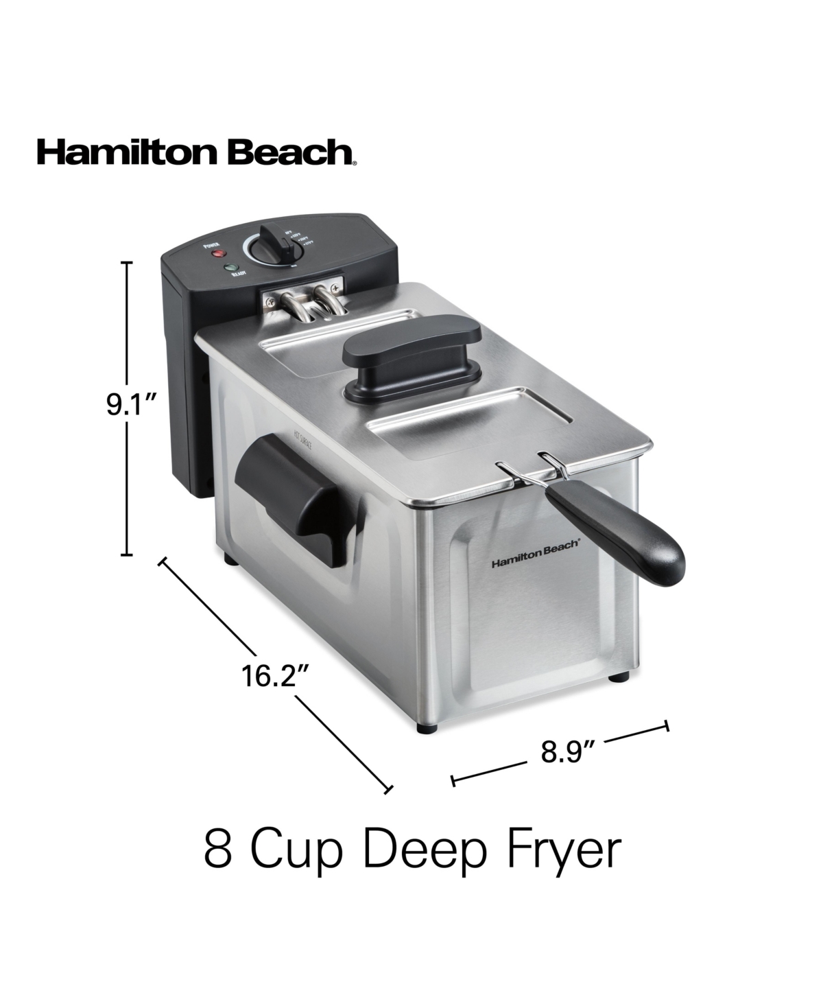 Hamilton Beach 8 Cup Deep Fryer In Stainless Steel