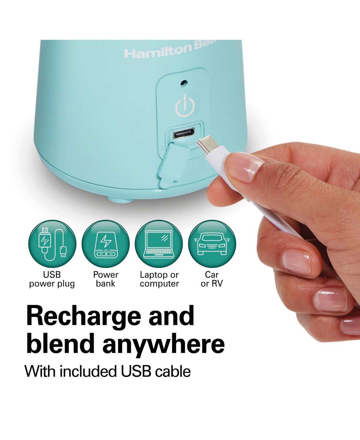 Hamilton Beach Blend Now Portable Cordless Blender In Green