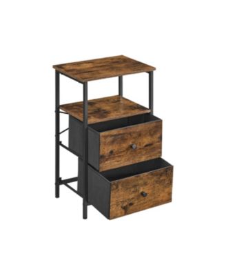 Modern Nightstand with 2 Fabric Drawers and Compact Design for Bedroom