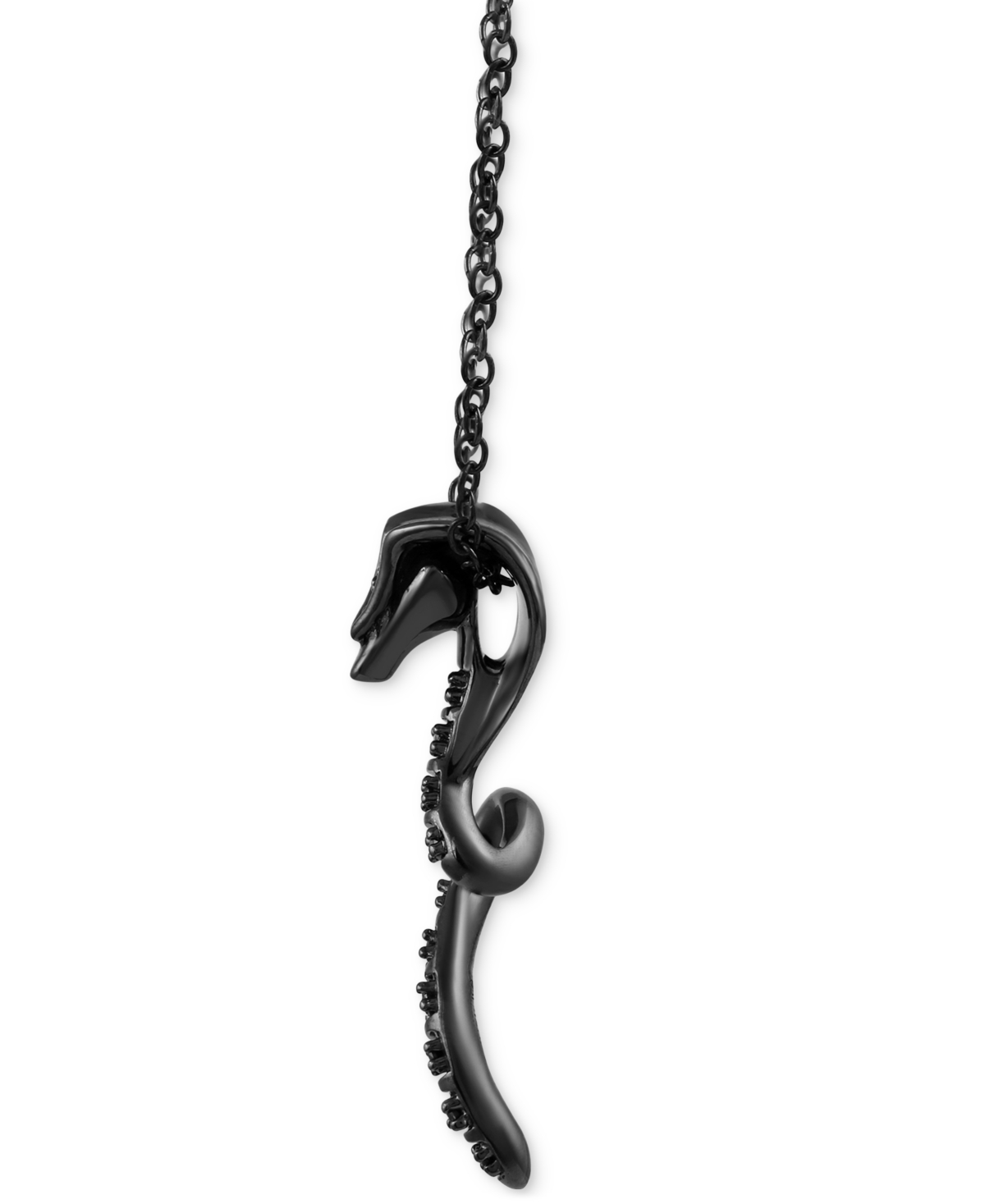 Black Diamond Jafar Snake Pendant Necklace (1/8 ct. t.w.) in Black Rhodium-Plated Sterling Silver, 16