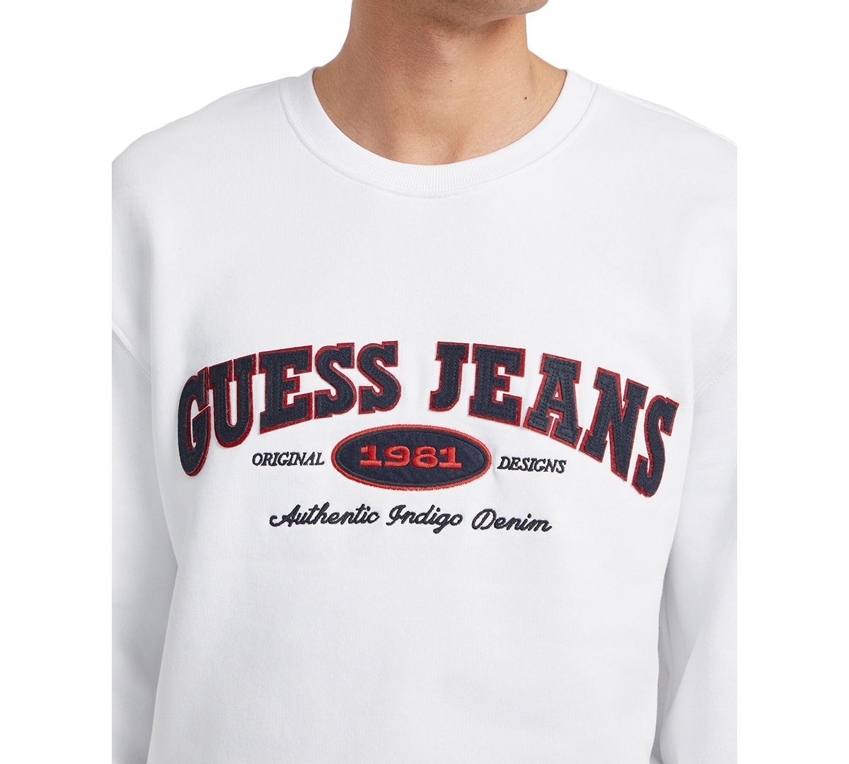 Guess jeans white sweatshirt cheap