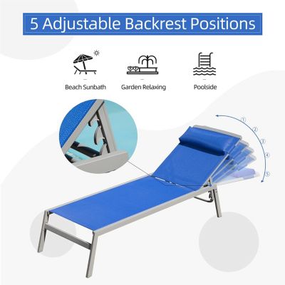 Streamdale Blue Outdoor Chaise Lounge Set - 3 piece