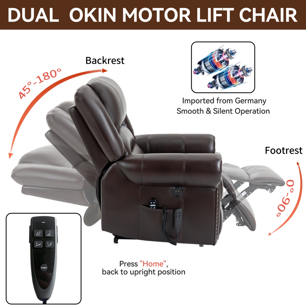 Streamdale Furniture 350 lbs Power Lift Recliner with Heat Massage