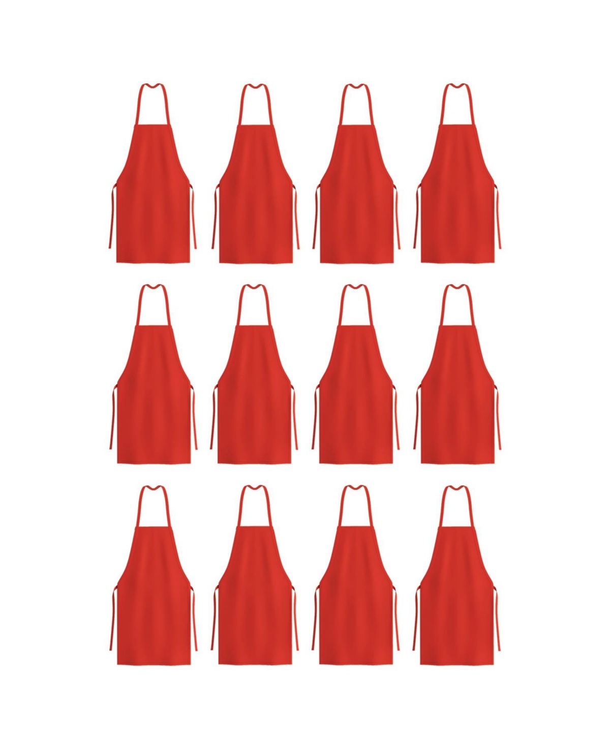 Arkwright Mariposa Bib Aprons (12 Pack), 33x30, Spun Polyester, Color Options, Adjustable Ties - White