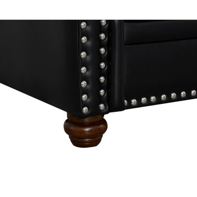 Classic Living Room Nails Sofa Faux Leather