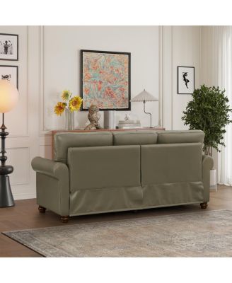 Classic Living Room Nails Sofa Faux Leather