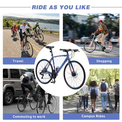 Streamdale 700C Hybrid Bike with 27 Speeds & Disc Brakes