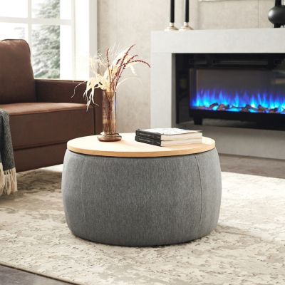2-in-1 Storage Ottoman, End Table and Ottoman