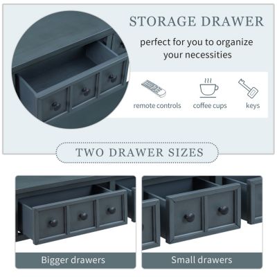 Rustic 60" Entryway Console Table with Drawers and Shelf