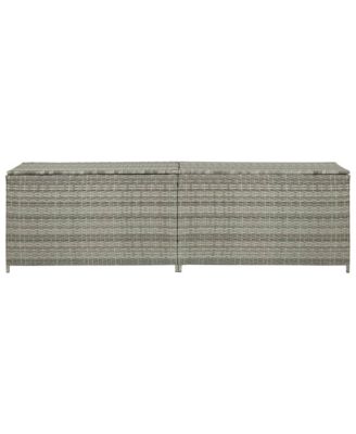 Patio Storage Box Poly Rattan 78.7&amp;quot;x19.6&amp;quot;x23.6&amp;quot; Gray