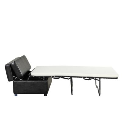 Folding Twin Sleeper Ottoman Bed with Mattress