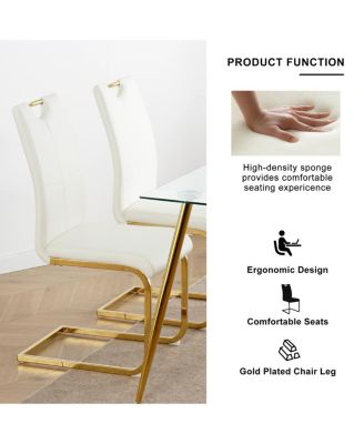  Faux Leather Padded Dining Chairs Set