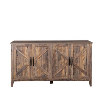 Streamdale 4-Door Storage Cabinet with Open Shelving