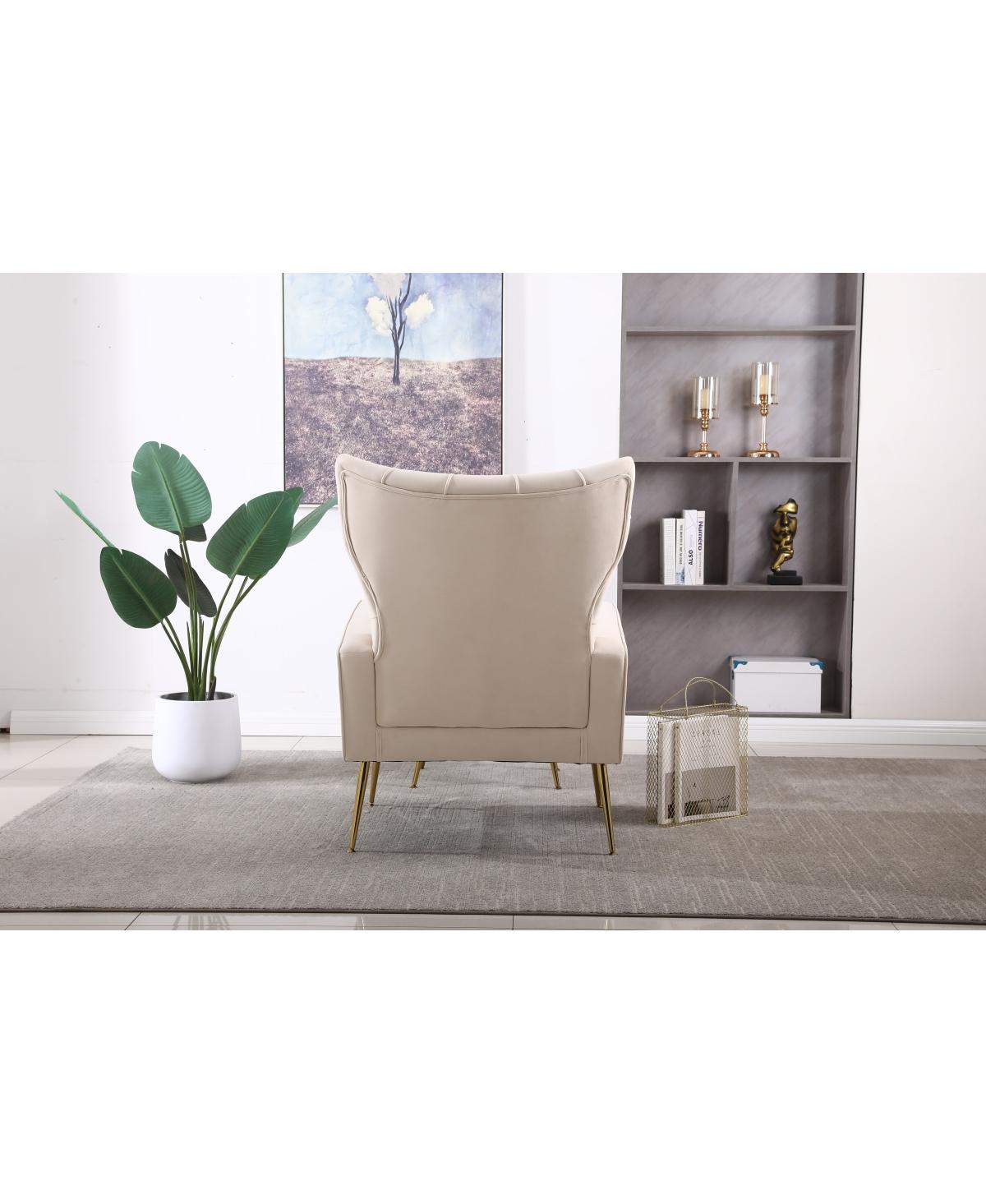 Simplie Fun Modern Accent Chair with Ottoman, Comfy Armchair for Living Room, Bedroom, Apartment, Office (Beige)