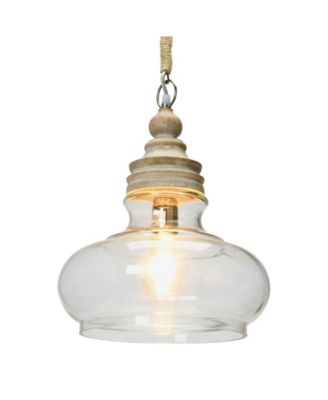 Distressed Mango Wood Ceiling Light Cream and Natural