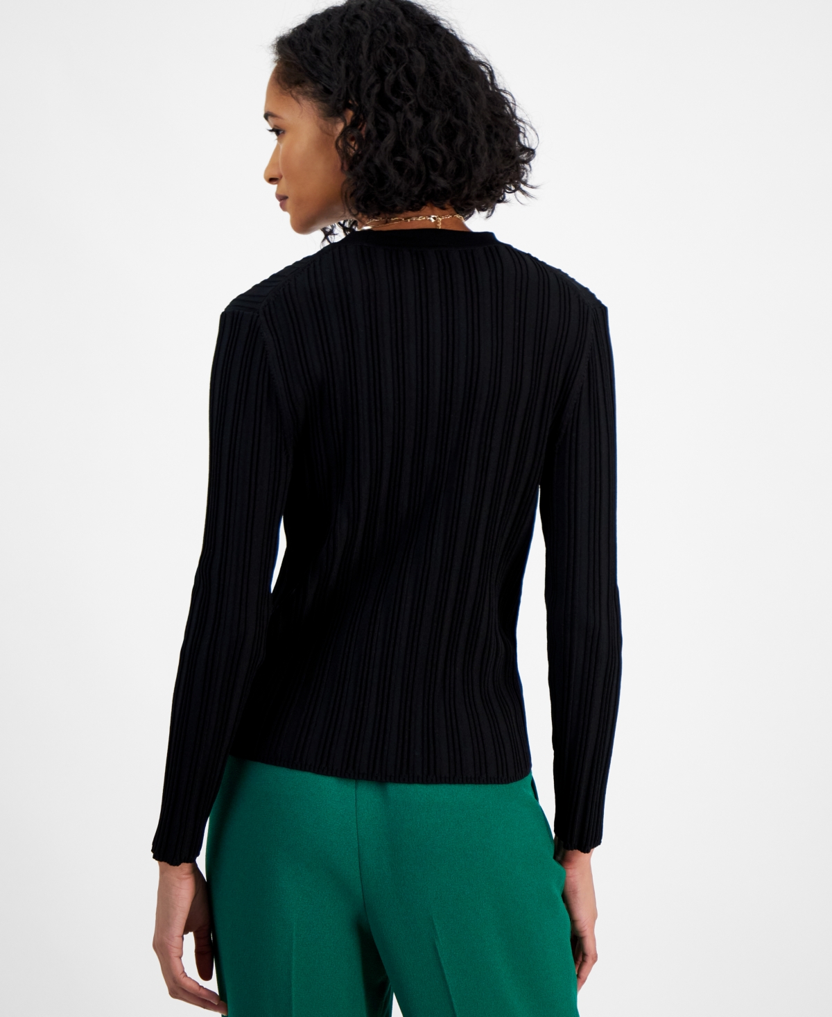 Bar Iii Women's Multi Ribbed V-Neck Cardigan Sweater, Created for Macy's