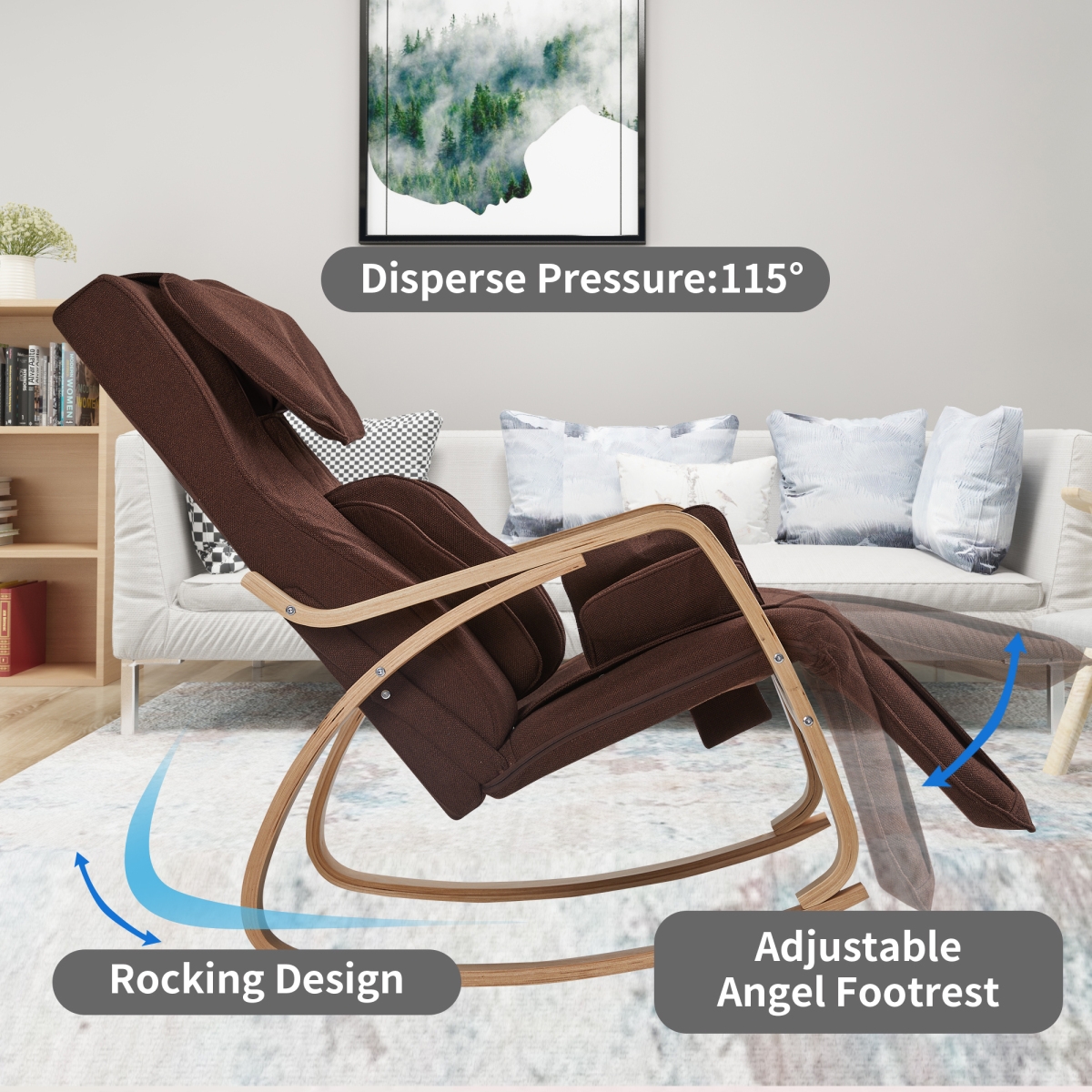 Streamdale Relaxing Rocking Lounge Chair with Air Pressure Massage