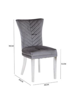 2 Pc  Velvet Fabric & Stainless Steel  Modern Finish  Chair
