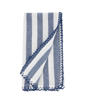 Lively Pompom Border Striped Napkin Set of 4,20"x20"