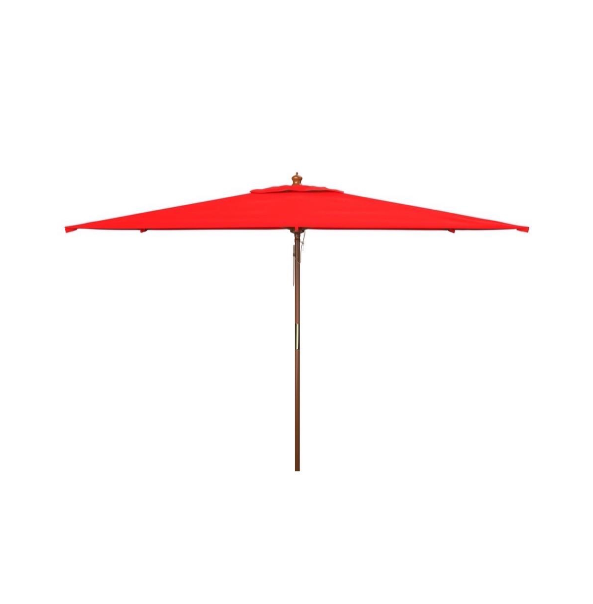 Safavieh Aklin 6.5Ft X 10Ft Rectangle Wooden Pulley Market Umbrella (No Tilt)
