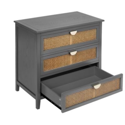 3-Drawer Rattan Cabinet
