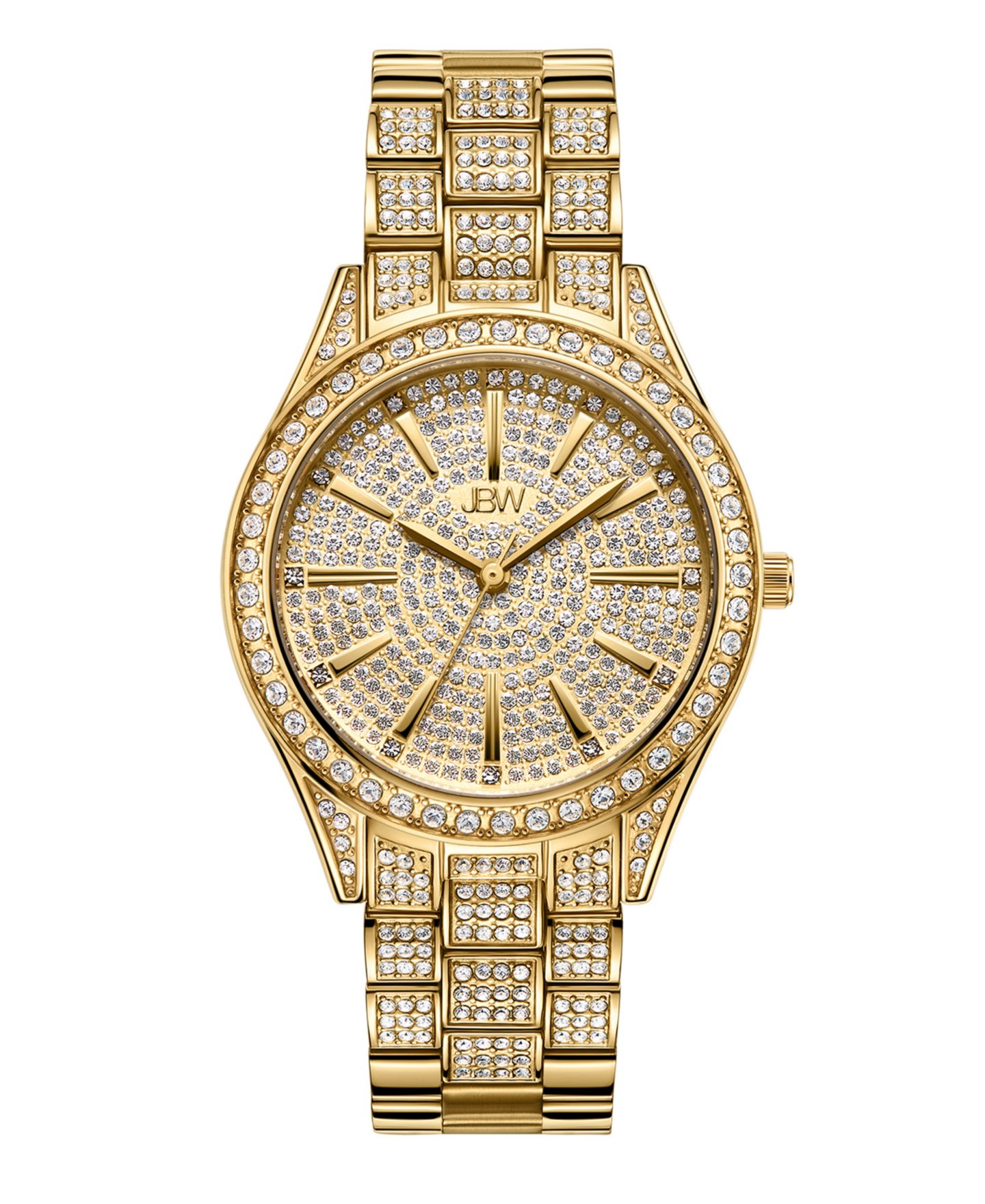 Женские часы Jbw Cristal 34 с бриллиантами 0.12 кт, позолота 18 к, 38 мм, цвет: Золотой — фото 1