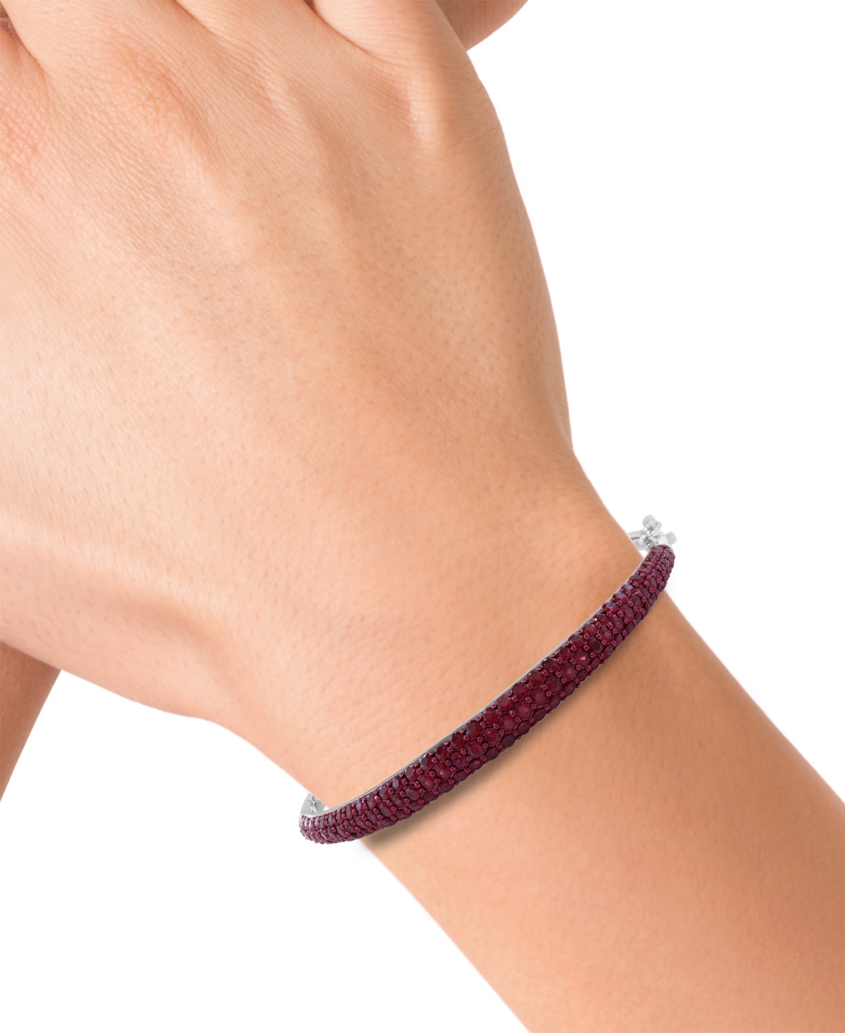 Effy Collection Effy Ruby Graduated Bangle Bracelet (5-1/20 Ct. T.w.) In Sterling Silver (also Available In Pink Sap In Sapphire